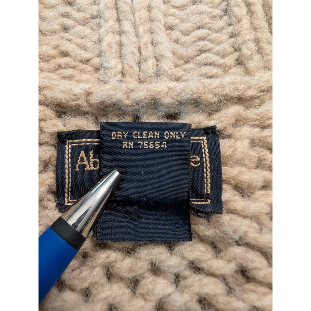 VTG Abercrombie & Fitch Wool Sweater Womens L Chunky Knit Fair Isle Full Zip 90s - Picture 7 of 8
